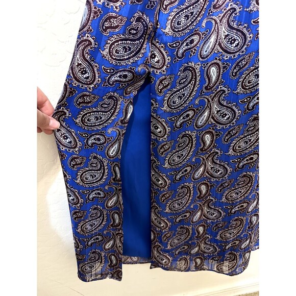 Banana Republic Womans Maxi Dainty Paisly Print Sleeveless Dress Size M Y2K - Picture 12 of 14